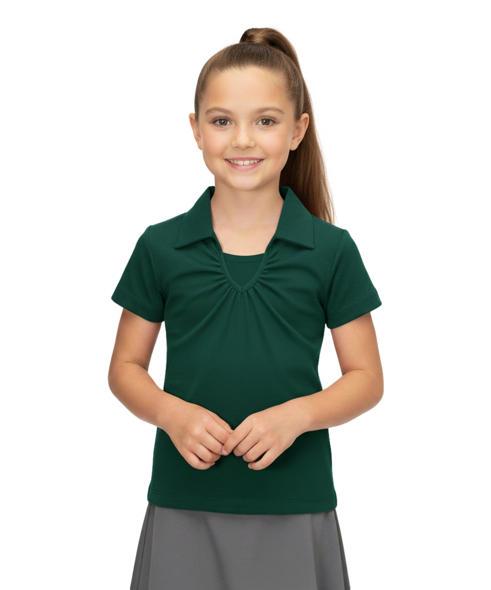 Girl's Uniform V-Neck Collar Blouse H Green 3Pack  5-18 GSU03