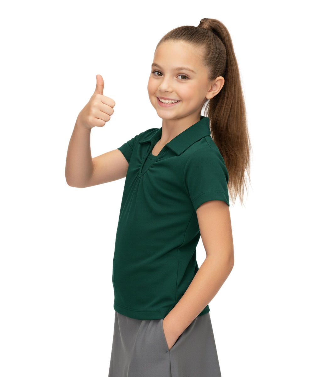 Girl's Uniform V-Neck Collar Blouse H Green 3Pack  5-18 GSU03