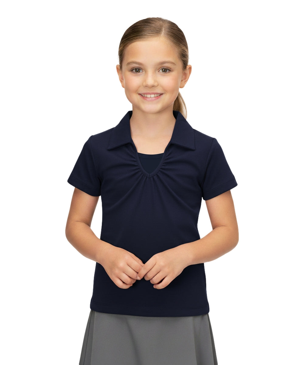 Girl's Uniform V-Neck Collar Blouse Navy 5-18 GSU03
