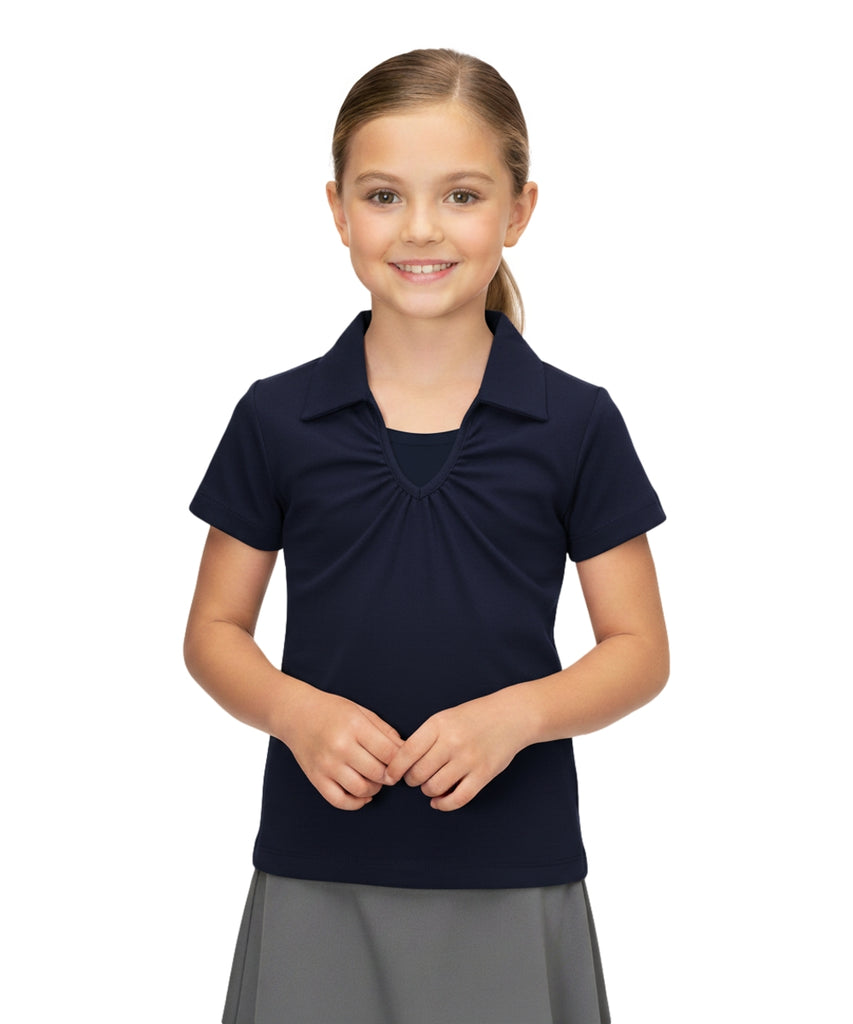 Girl's Uniform V-Neck Collar Blouse Navy 5-18 GSU03