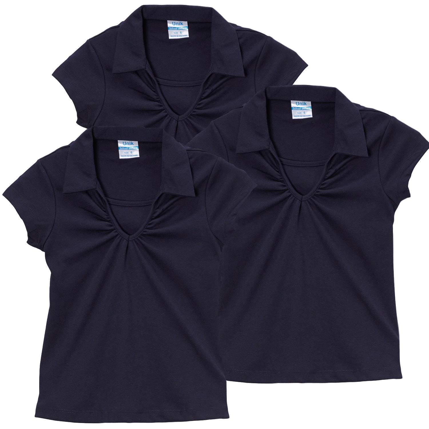 Girl's Uniform V-Neck Collar Blouse Red 3Pack  5-18 GSU03