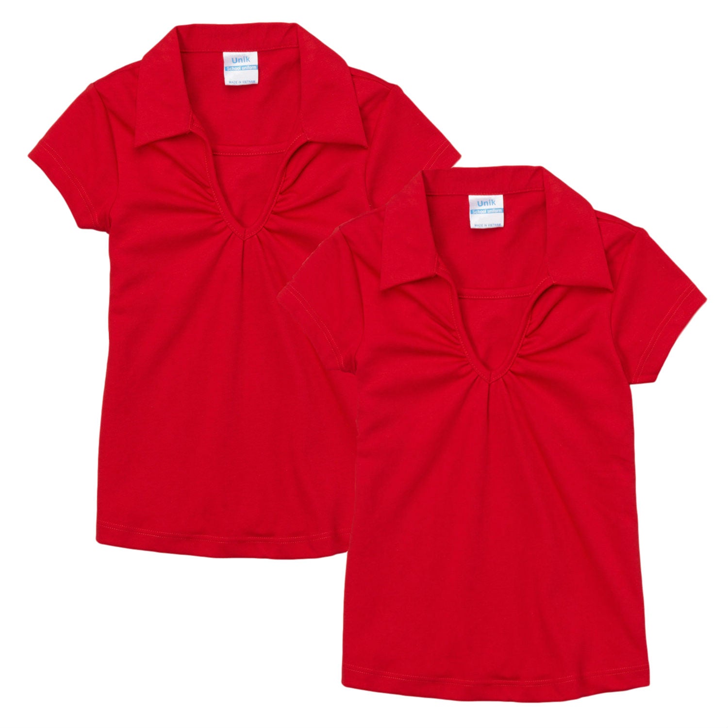 Girl's Uniform V-Neck Collar Blouse Navy 2Pack  5-18 GSU03