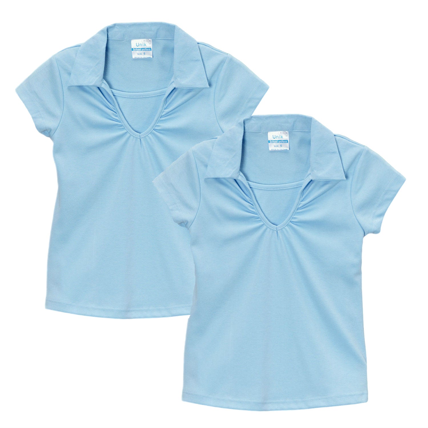 Girl's Uniform V-Neck Collar Blouse Navy 2Pack  5-18 GSU03