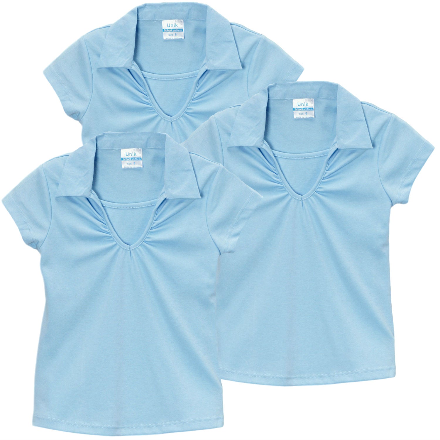 Girl's Uniform V-Neck Collar Blouse Red 3Pack  5-18 GSU03