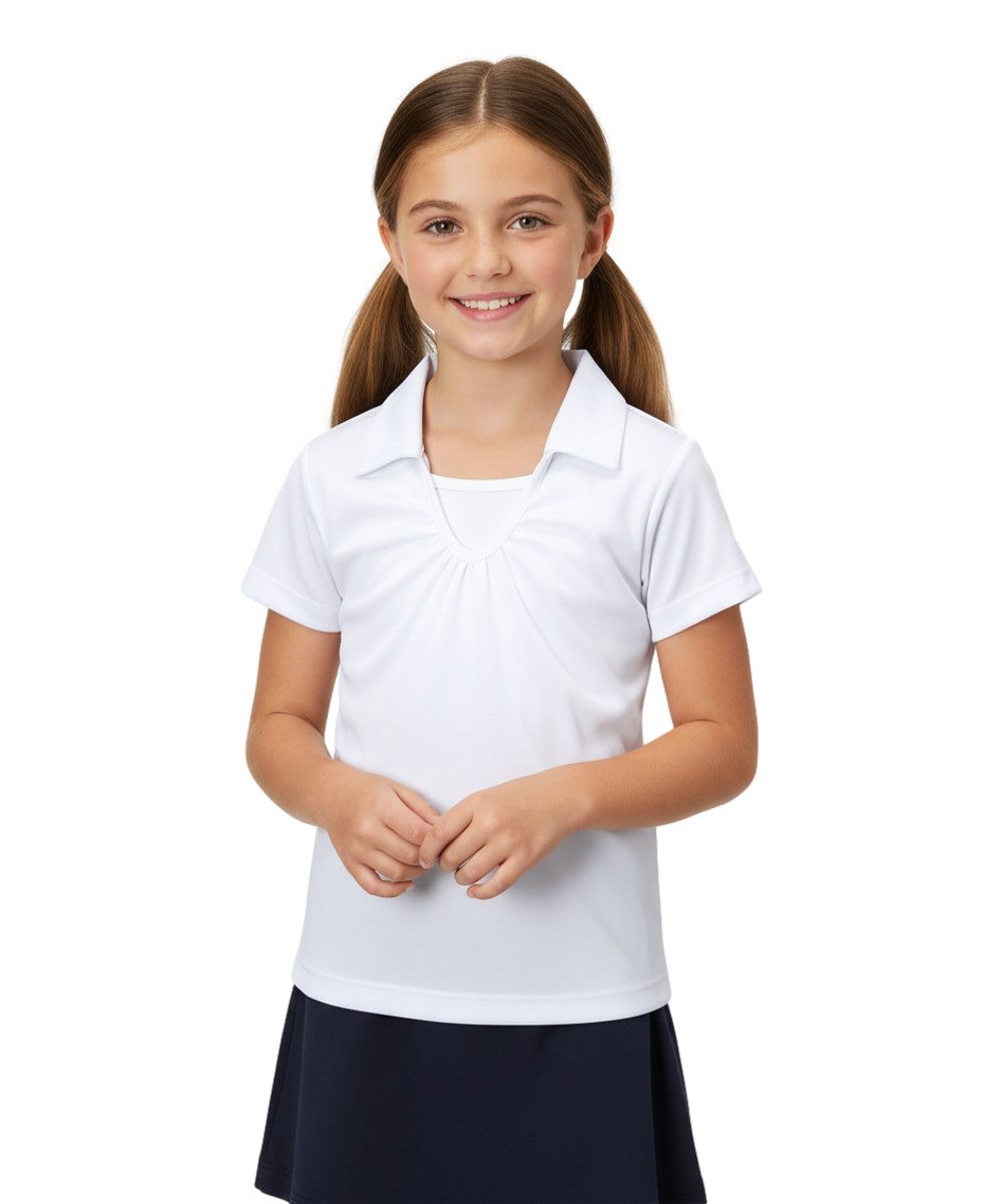 Girl's Uniform V-Neck Collar Blouse White 5-18 GSU03