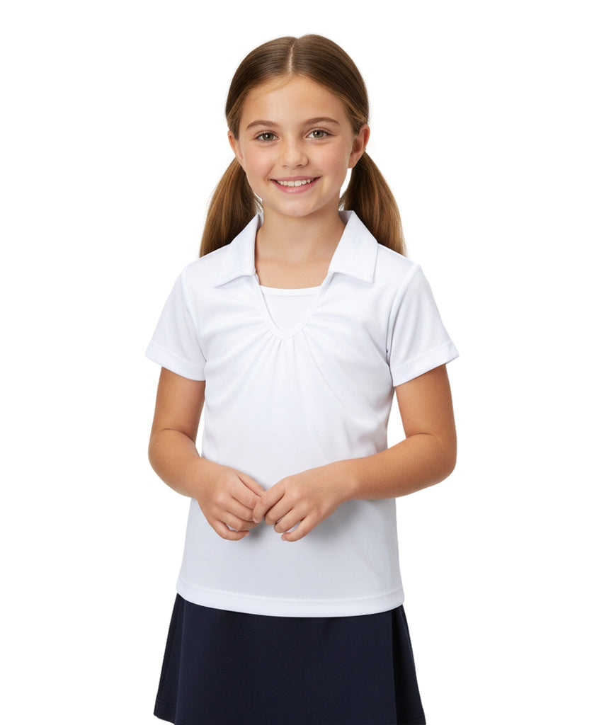Girl's Uniform V-Neck Collar Blouse White 5-18 GSU03