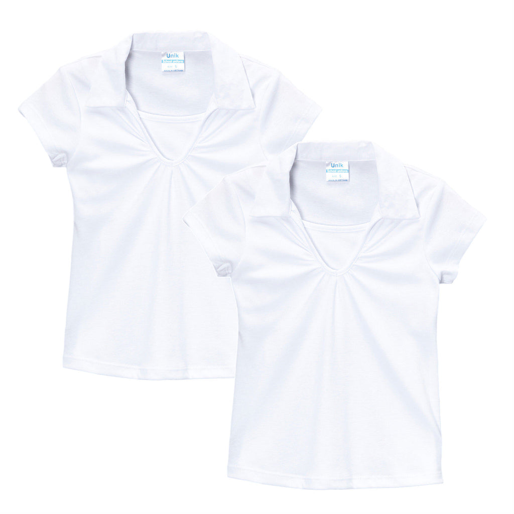 Girl's Uniform V-Neck Collar Blouse Navy 2Pack  5-18 GSU03