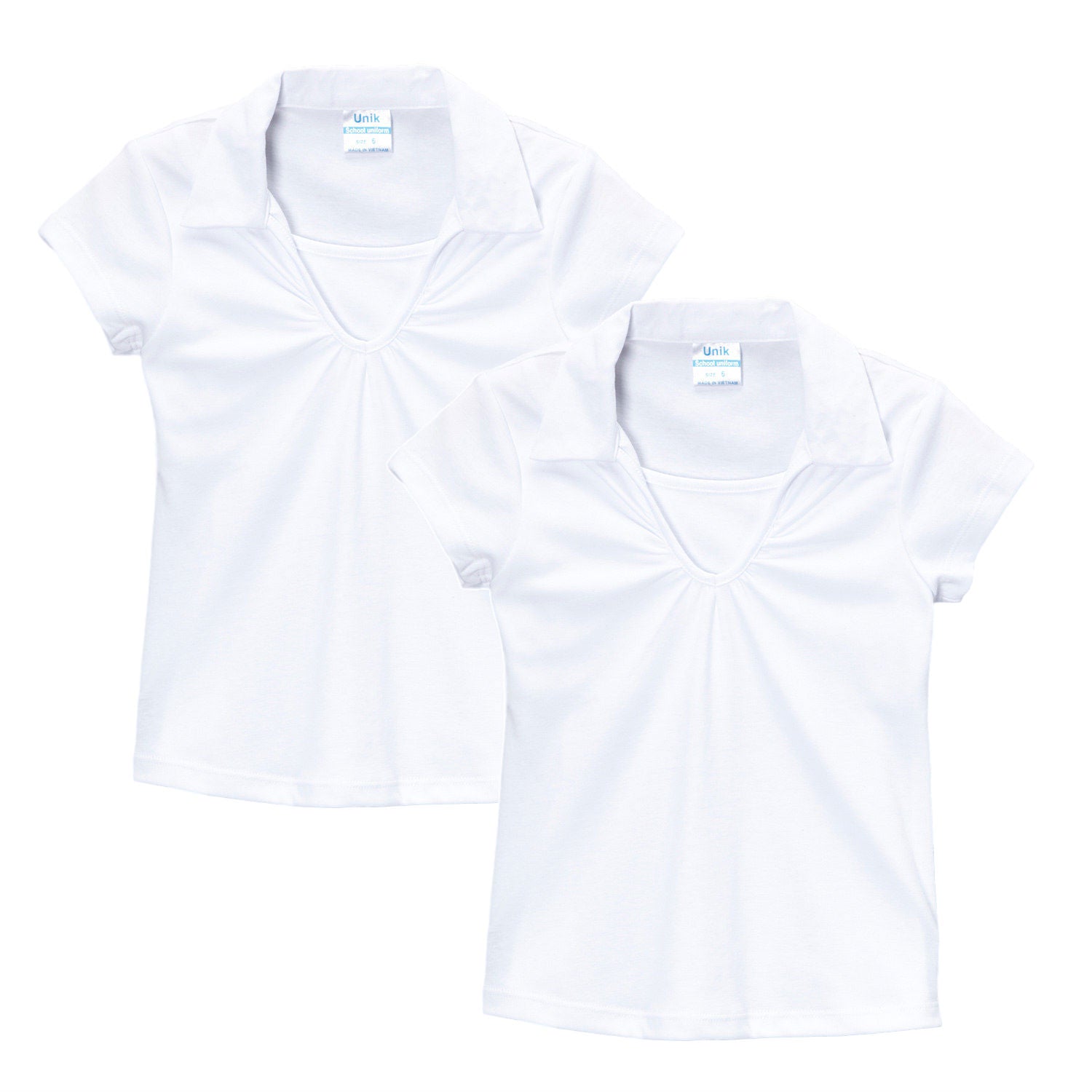Girl's Uniform V-Neck Collar Blouse Navy 2Pack  5-18 GSU03
