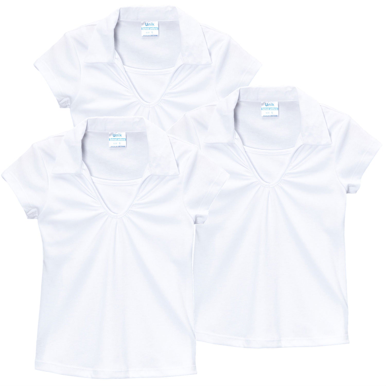 Girl's Uniform V-Neck Collar Blouse H Green 3Pack  5-18 GSU03