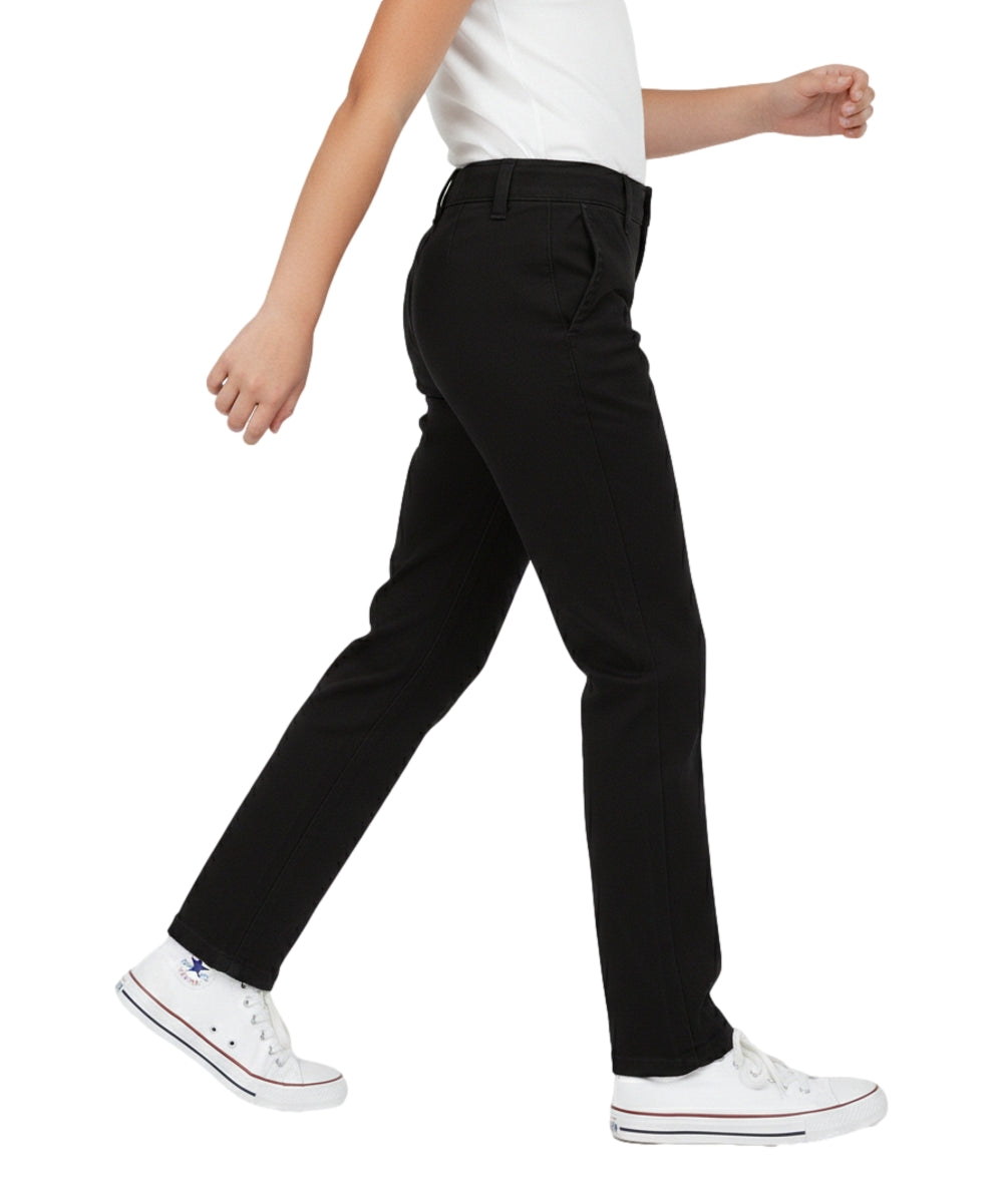 Girls' Classic Uniform Pants With Adjustable Waist Khaki, Navy, Black GU04