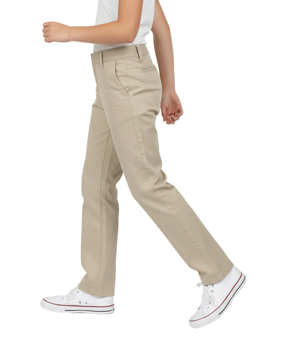Girls' Classic Uniform Pants With Adjustable Waist Khaki, Navy, Black GU04
