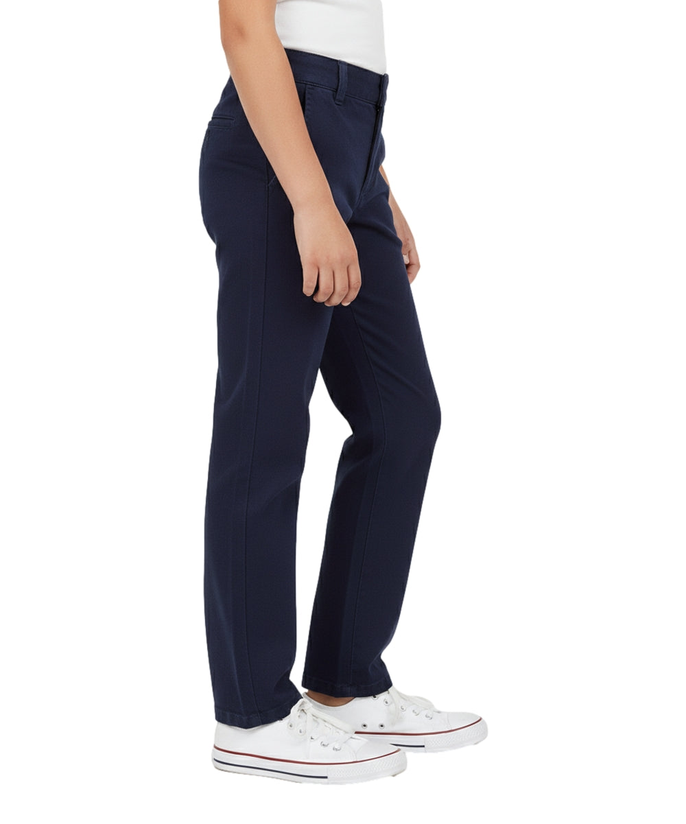 Girls' Classic Uniform Pants With Adjustable Waist Khaki, Navy, Black GU04