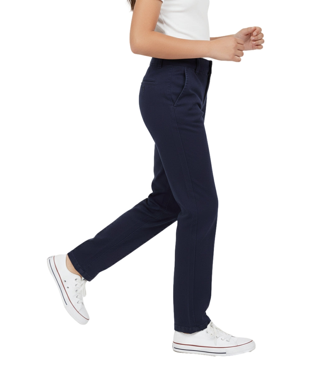 Girls' Classic Uniform Pants With Adjustable Waist Khaki, Navy, Black GU04