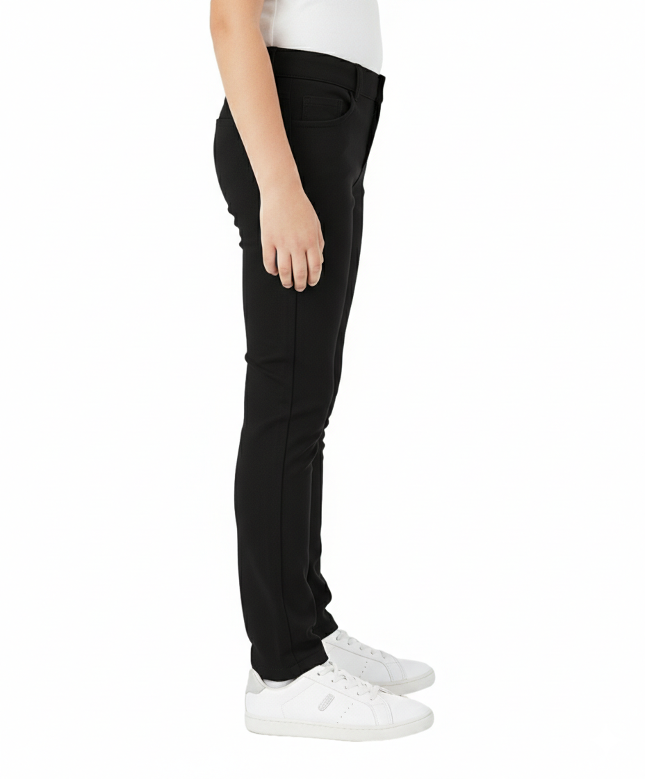 Girl Black Premium Stretch Pants Everyday Wear or Uniform  Regular and Plus/Half Sizes 4-16.5 GU06