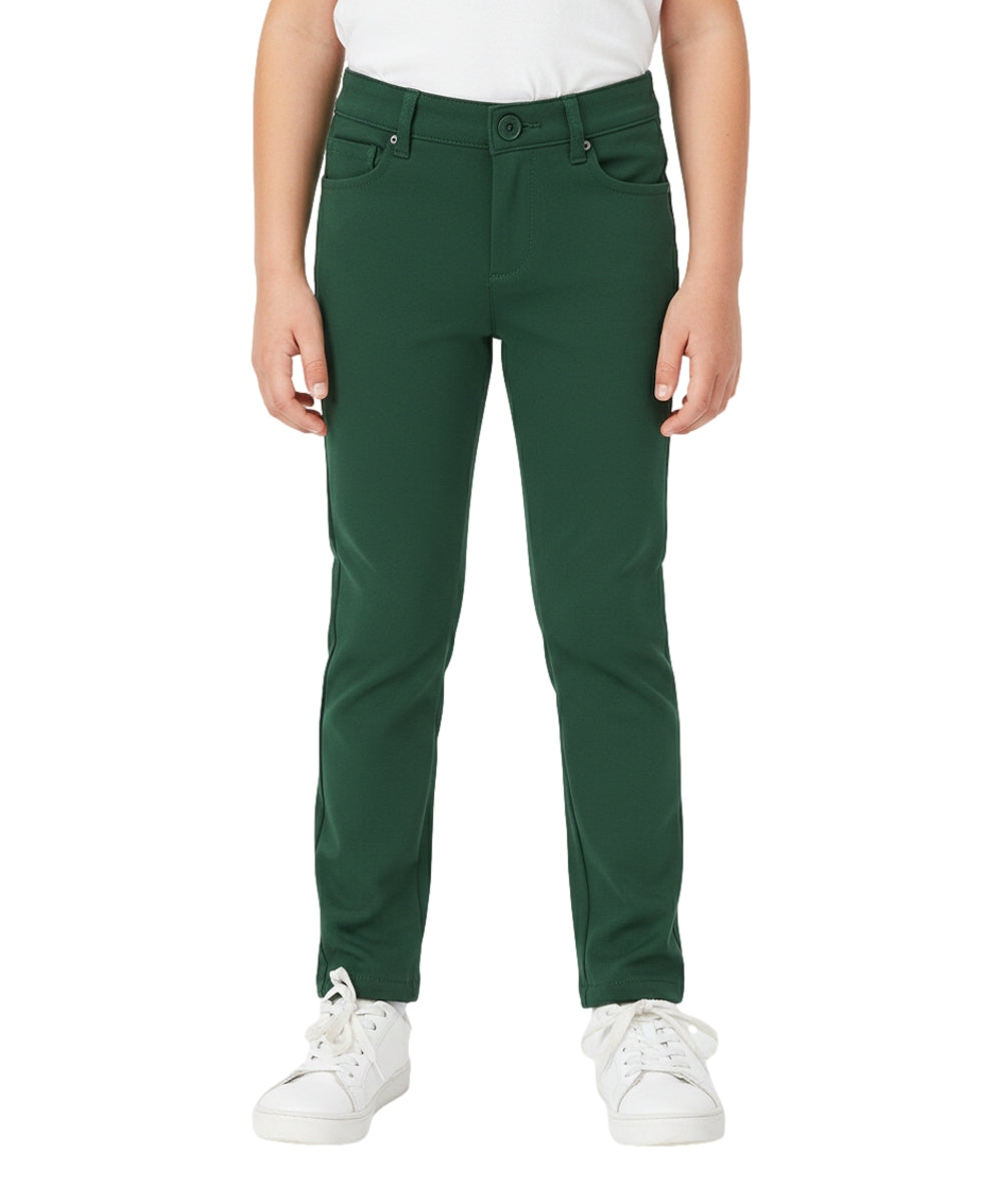 Girl Hunter Green Premium Stretch Pants Everyday Wear or Uniform  Regular and Plus/Half Sizes 4-16.5
