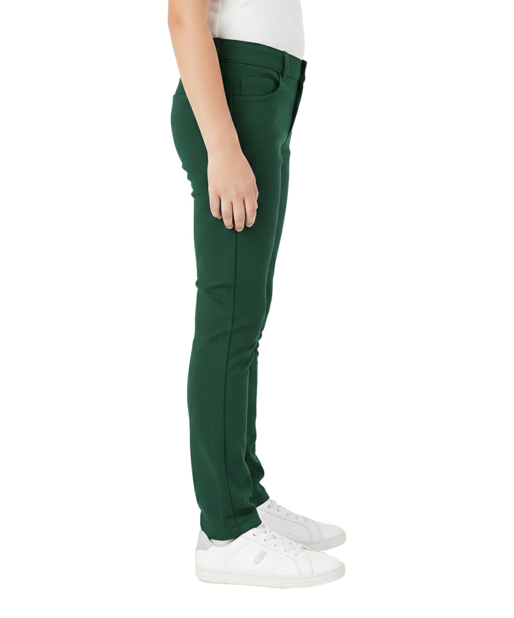 Girl Hunter Green Premium Stretch Pants Everyday Wear or Uniform  Regular and Plus/Half Sizes 4-16.5