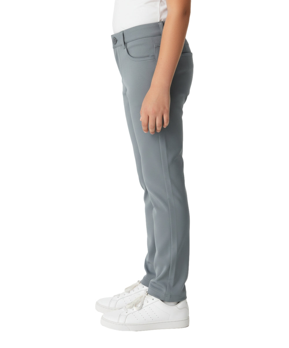 Girl Grey Premium Stretch Pants Everyday Wear or Uniform  Regular and Plus/Half Sizes 4-16.5 GU06