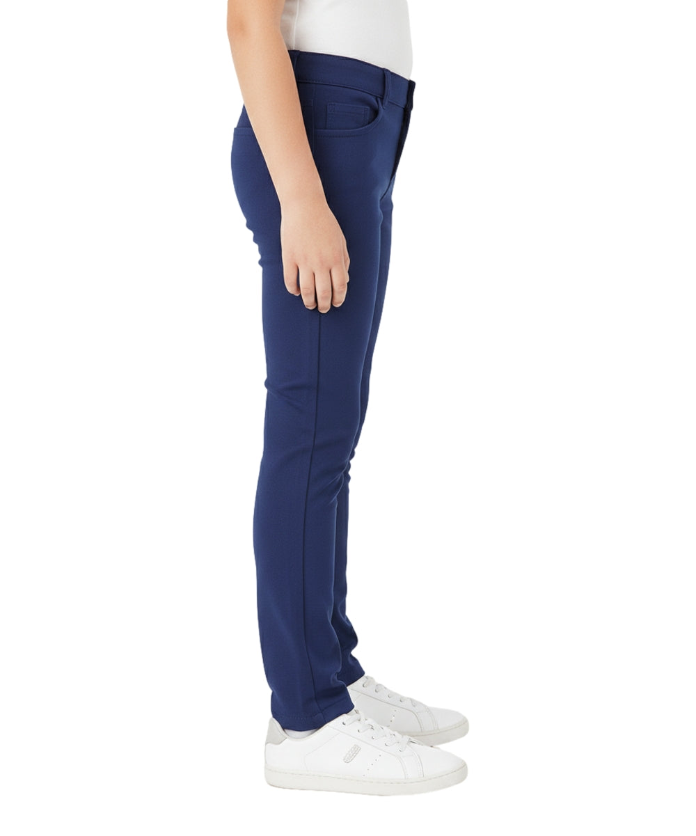 Girl Navy Premium Stretch Pants Everyday Wear or Uniform  Regular and Plus/Half Sizes 4-16.5