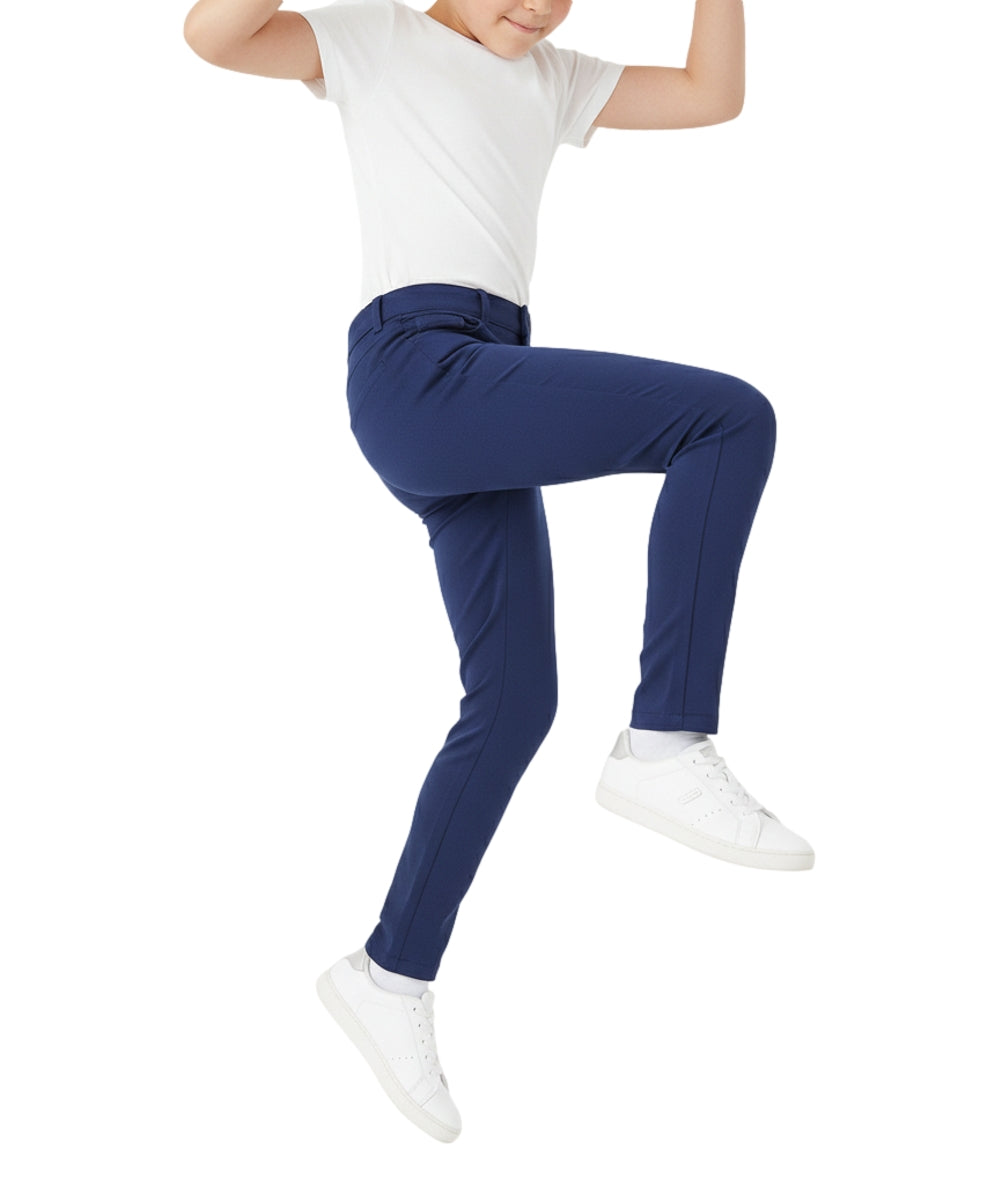 Girl Navy Premium Stretch Pants Everyday Wear or Uniform  Regular and Plus/Half Sizes 4-16.5