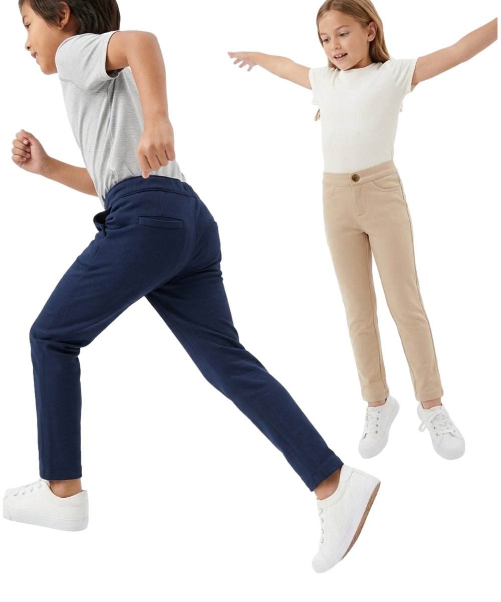 Girl Navy Premium Stretch Pants Everyday Wear or Uniform  Regular and Plus/Half Sizes 4-16.5
