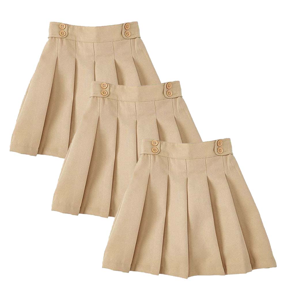 Girl's Khaki, Navy, Black, Hunter Green Uniform Skirts Scooter 4/5-16 3 Pack