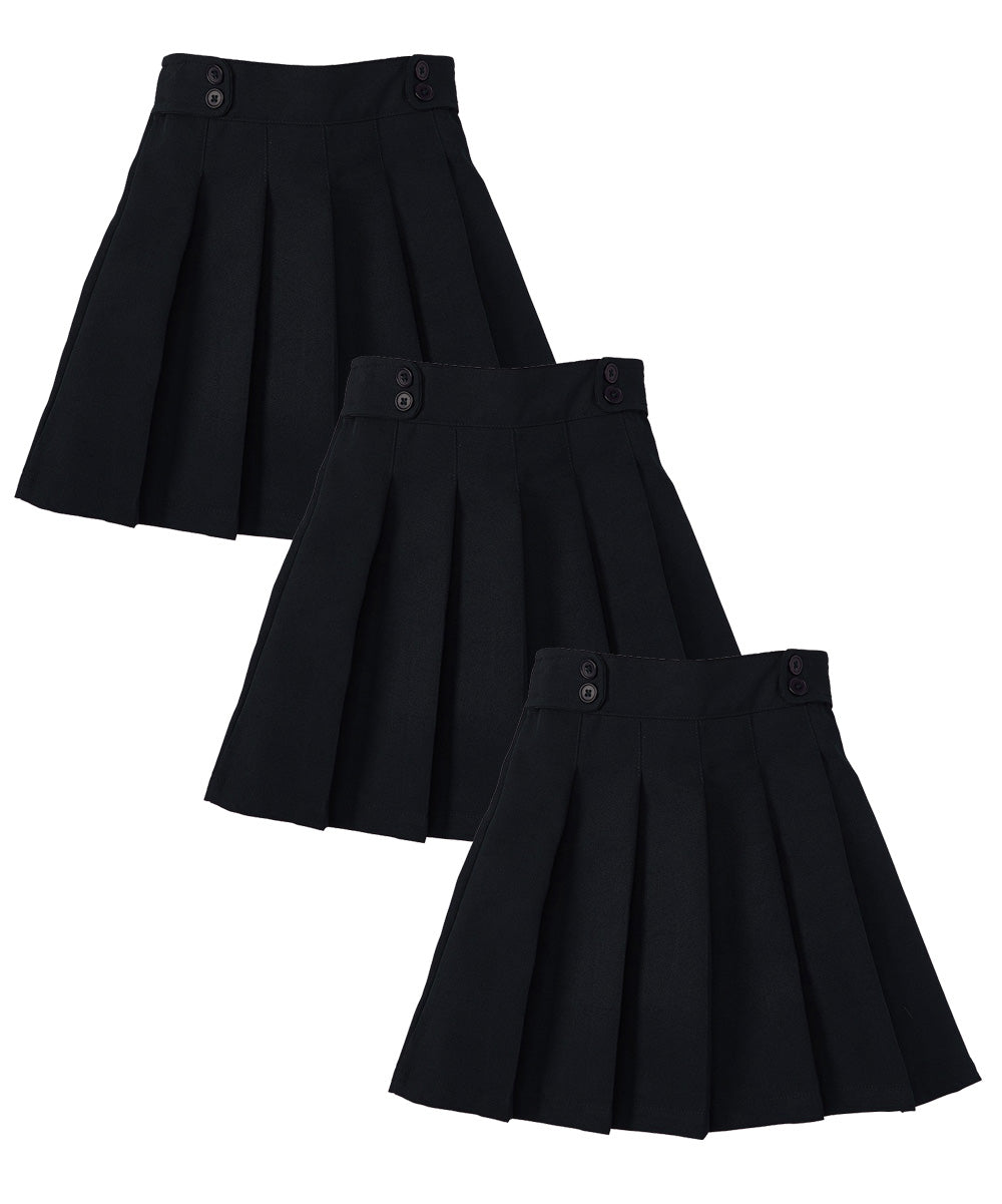 Girl's Khaki, Navy, Black, Hunter Green Uniform Skirts Scooter 4/5-16 3 Pack