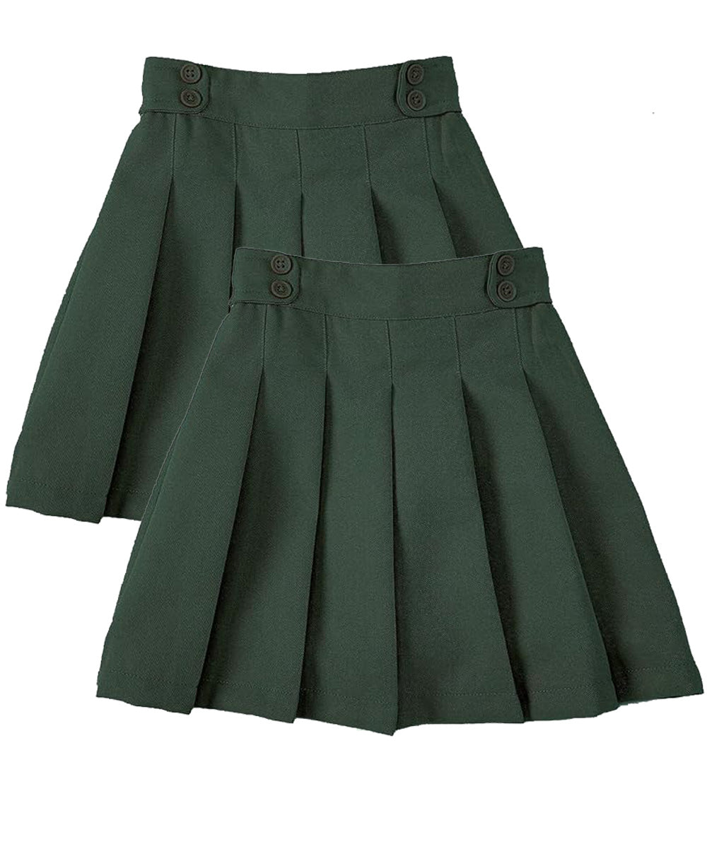 Girl's Khaki, Navy, Black, Hunter Green Uniform Skirts Scooter 4/5-16 2 Pack