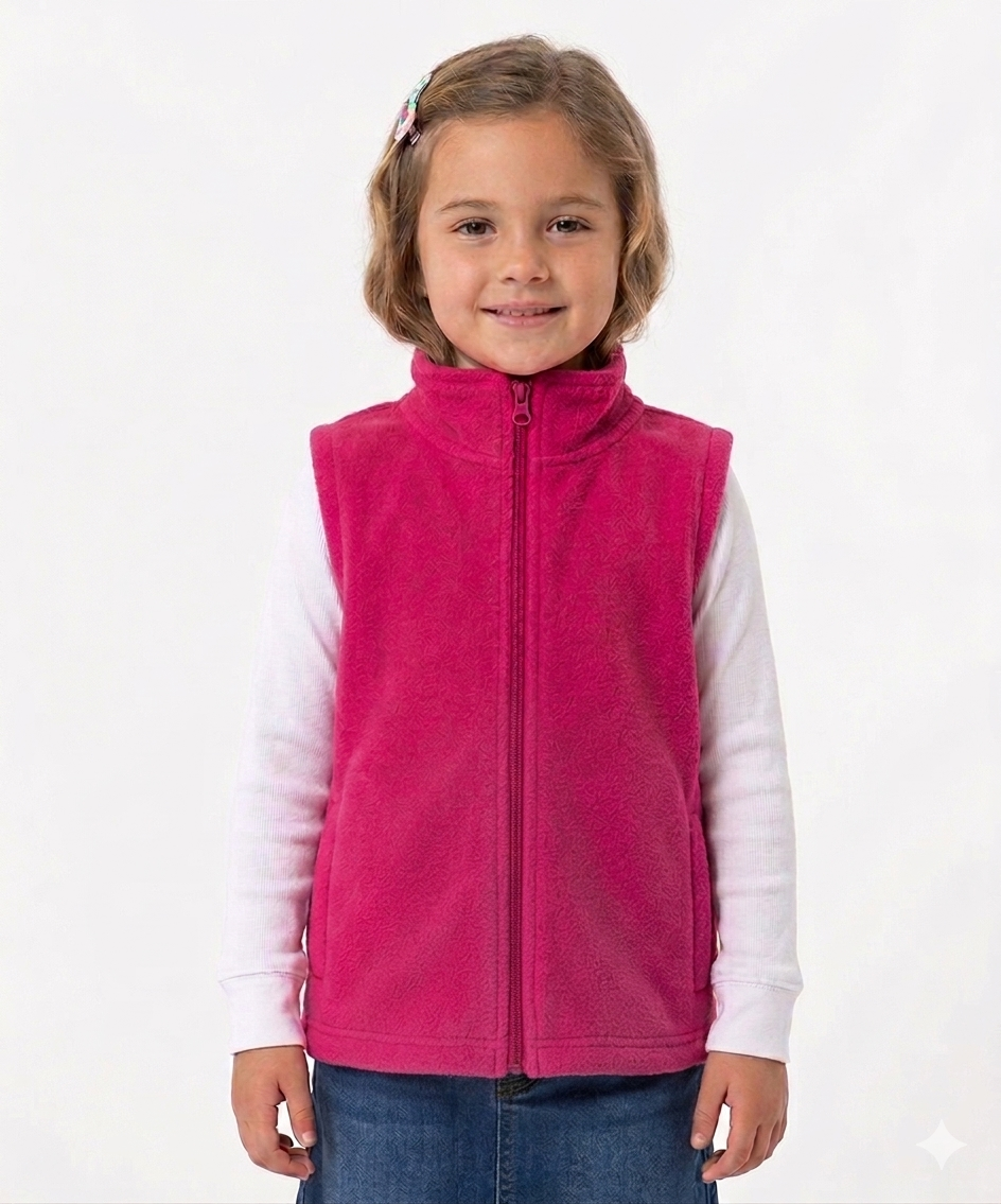 Girls Micro Fleece Vest Pink Fuchsia GVOX