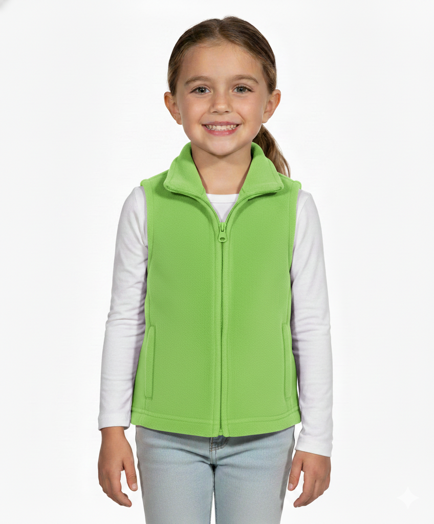 Girls Micro Fleece Vest Pink Lime GVOX