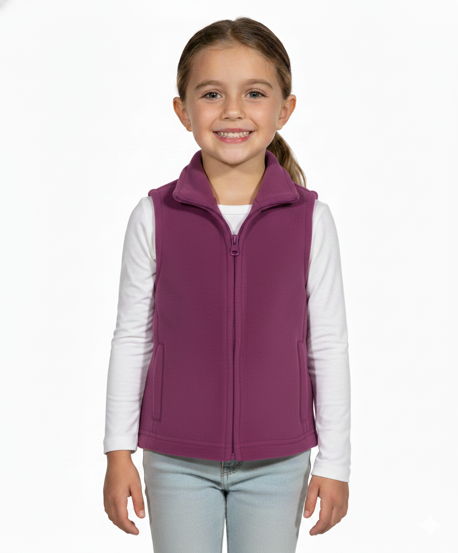 Girls Micro Fleece Vest Purple  GVOX