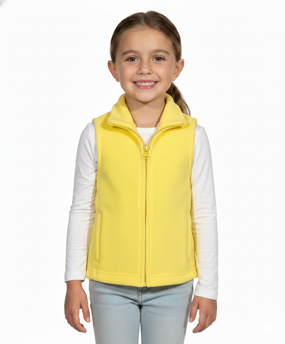 Girls Micro Fleece Vest  Yellow GVOX
