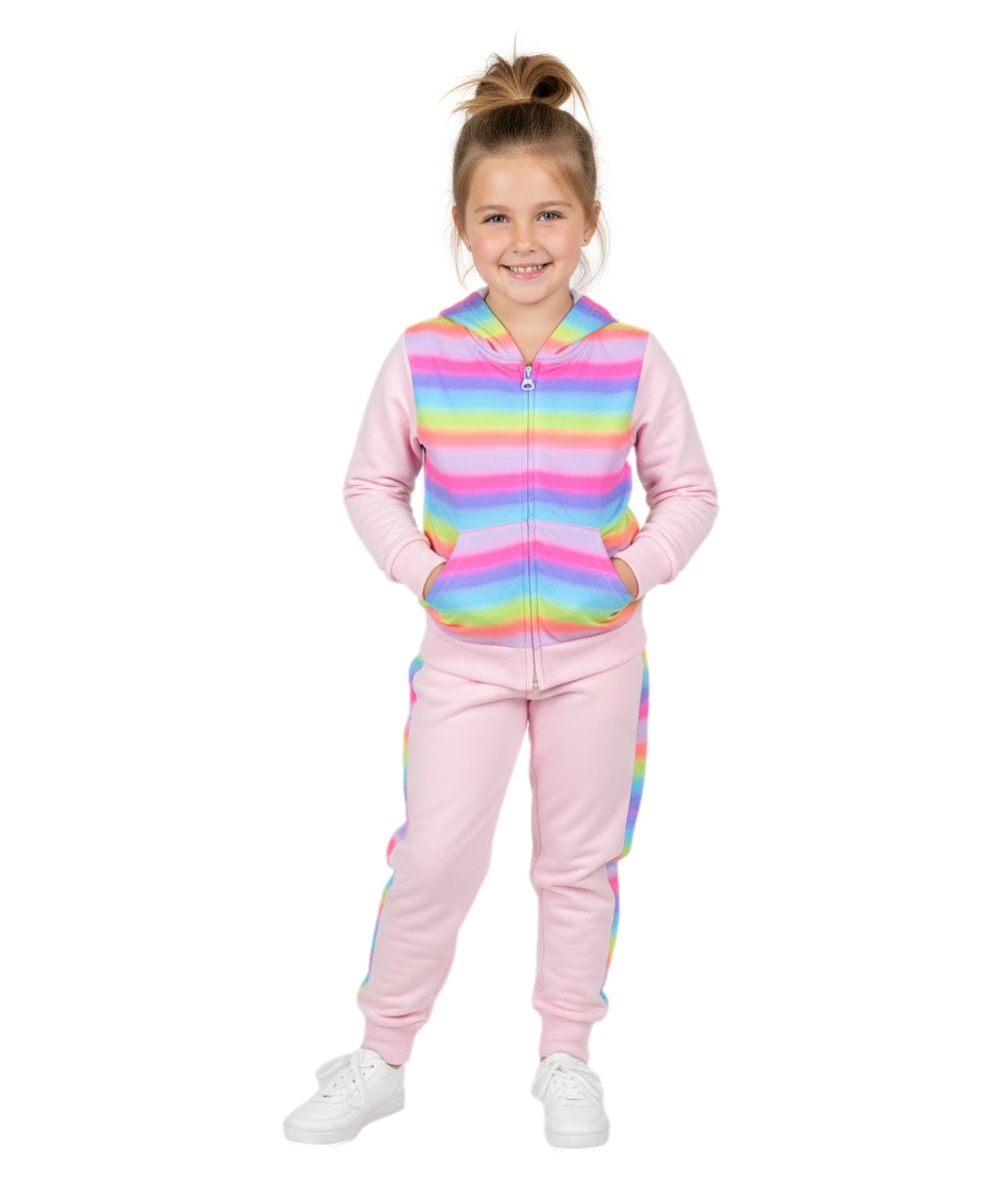 Tie Dye Fleece Tracksuit Set Rainbow GW2109