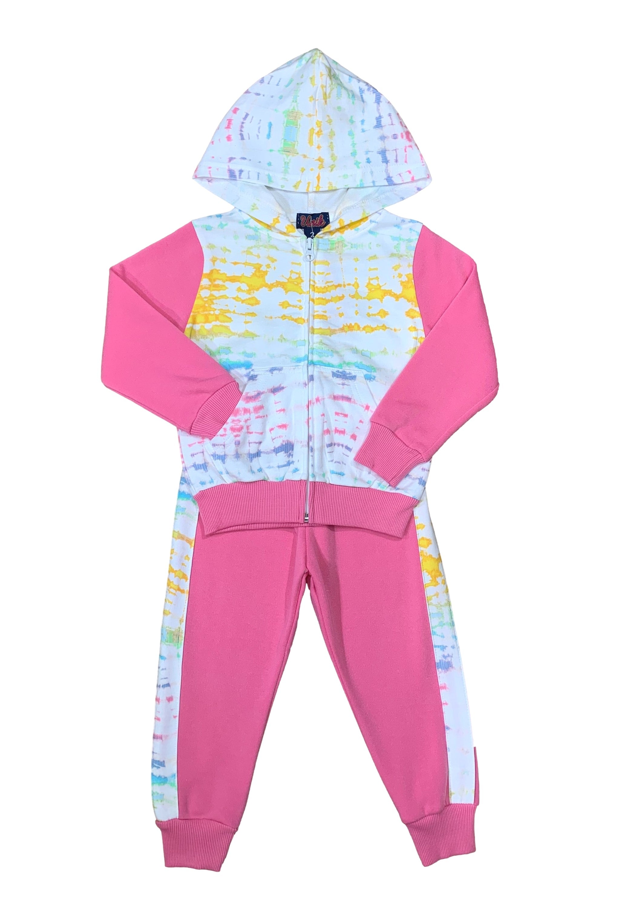 Tie Dye Fleece Tracksuit Set Rainbow GW2109