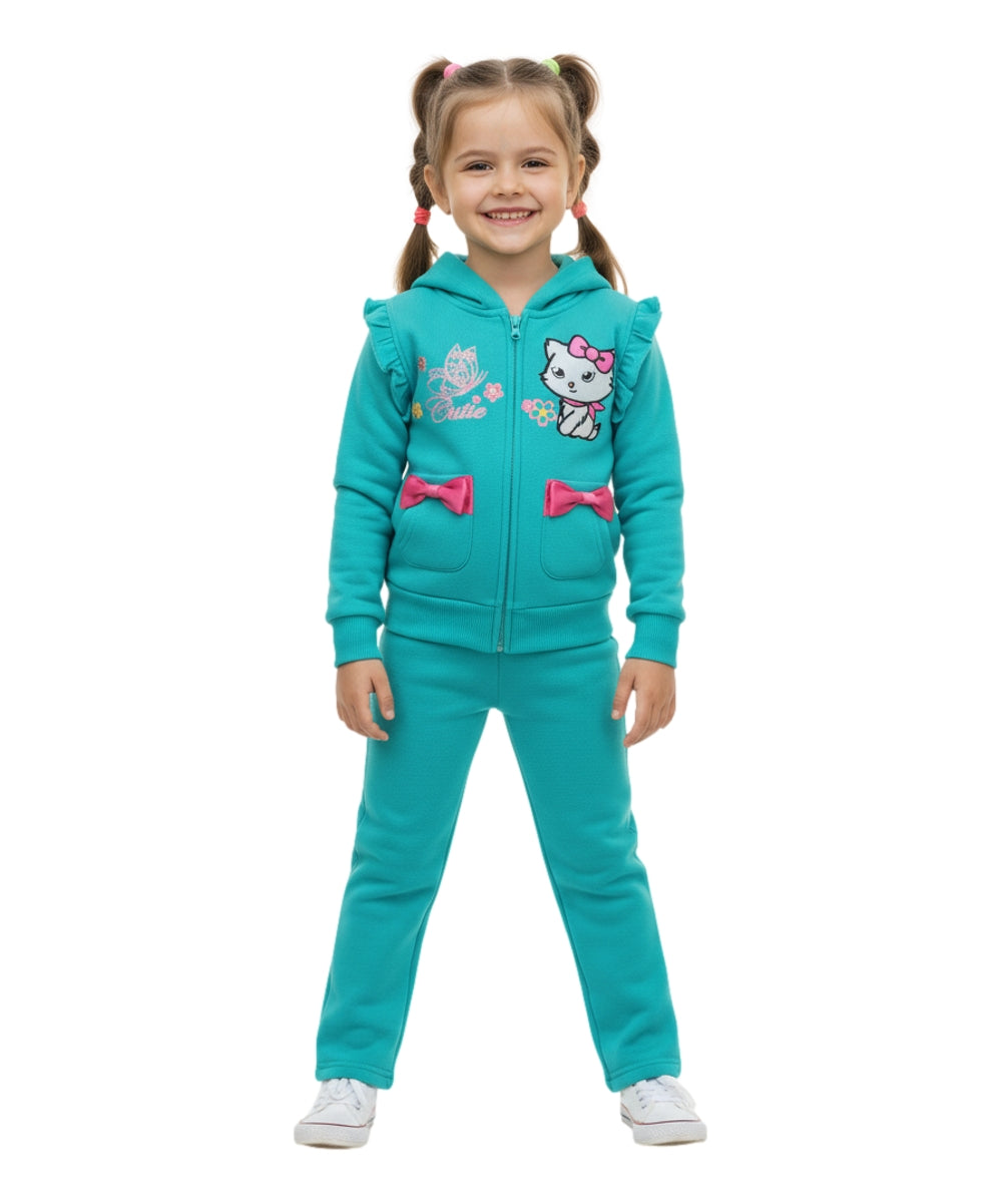 Girls Love Kitty  Sporty Tracksuit with 2 front pockets Mint GW2319