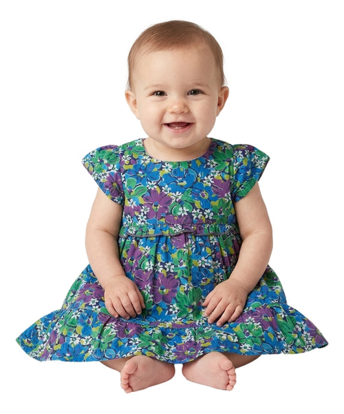 BD2272 Baby Girl Denim Dress Floral BD2272