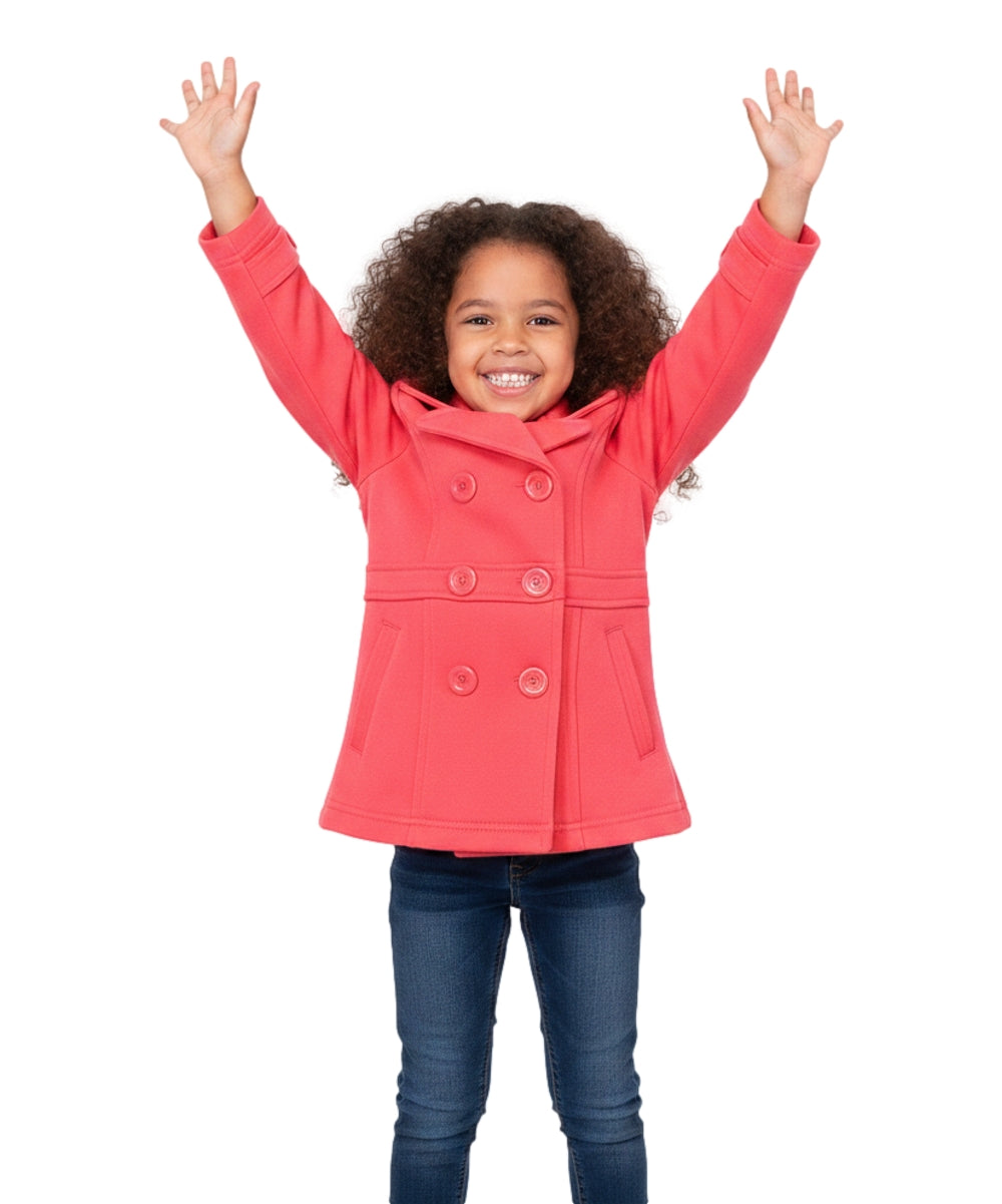 Girl Double Breasted Fleece Jacket Pink GJ16107, GJ15101 (Copy)