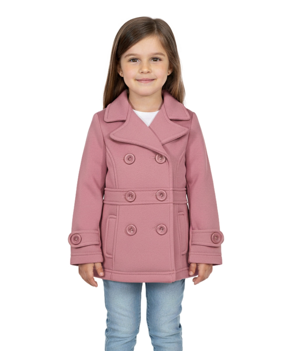 Girl Double Breasted Fleece Jacket Rose GJ16107, GJ15101