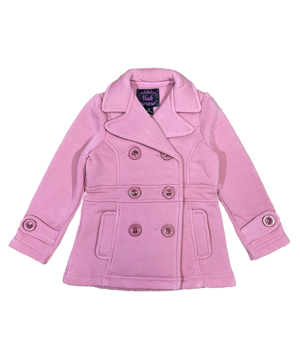 Girl Double Breasted Fleece Jacket Black GJ16107, GJ15101