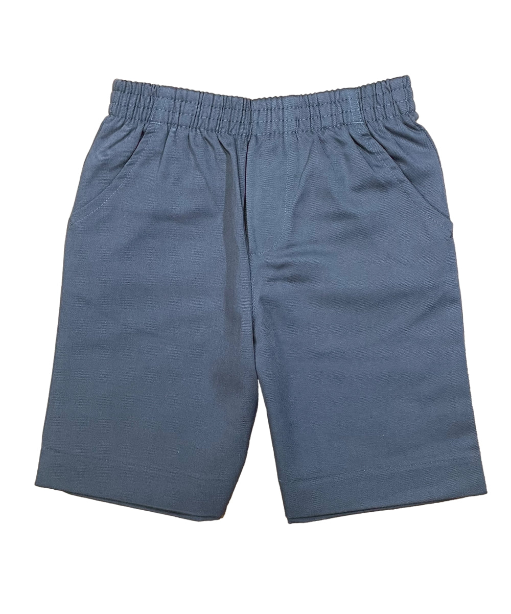 School Uniform Pull-On Khaki Shorts, Elastic Waist Twill Bottoms, Comfort Fit School Apparel SBU32