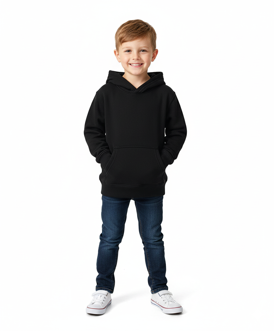 Fleece Classic Warm Pull Over Hoodie Black KP101