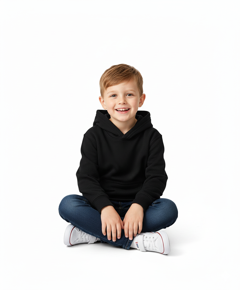 Fleece Classic Warm Pull Over Hoodie Black KP101 3 Pack