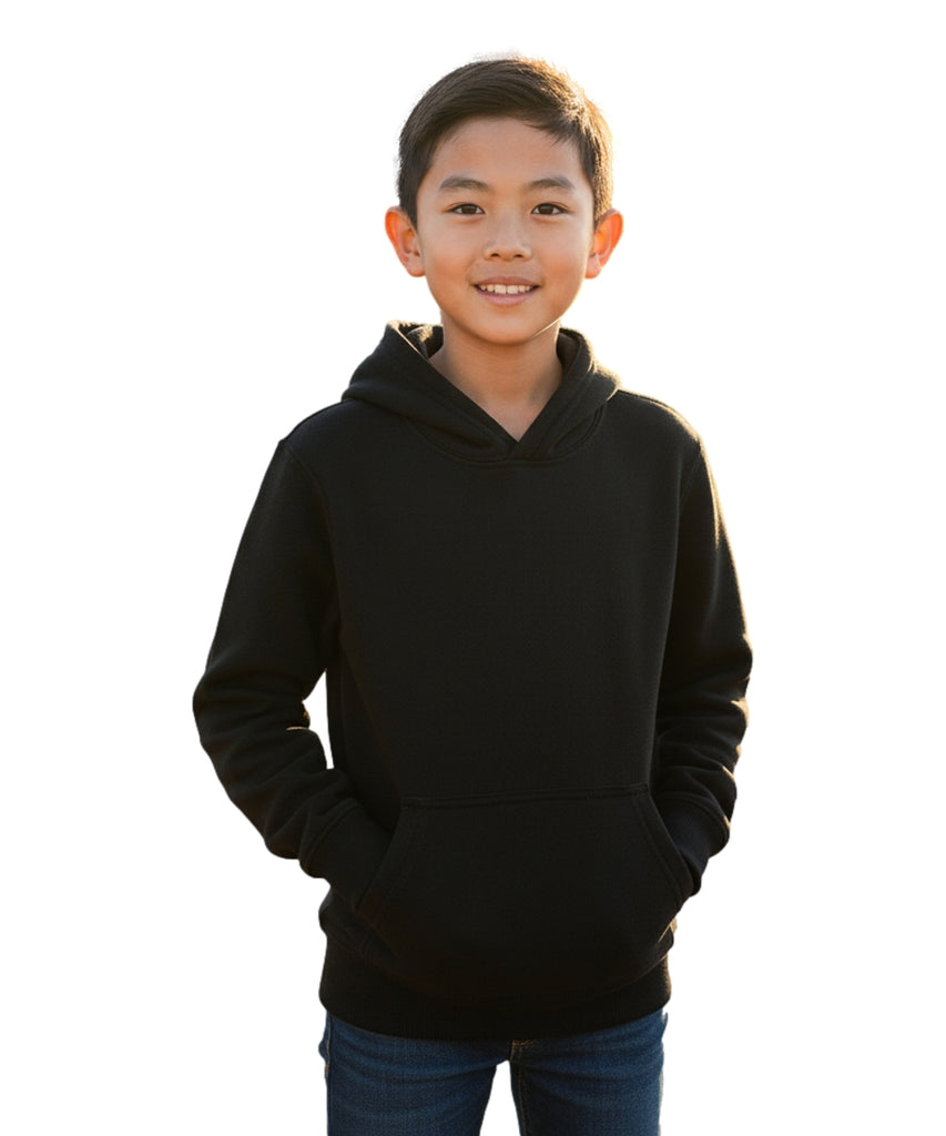Fleece Classic Warm Pull Over Hoodie Black KP101