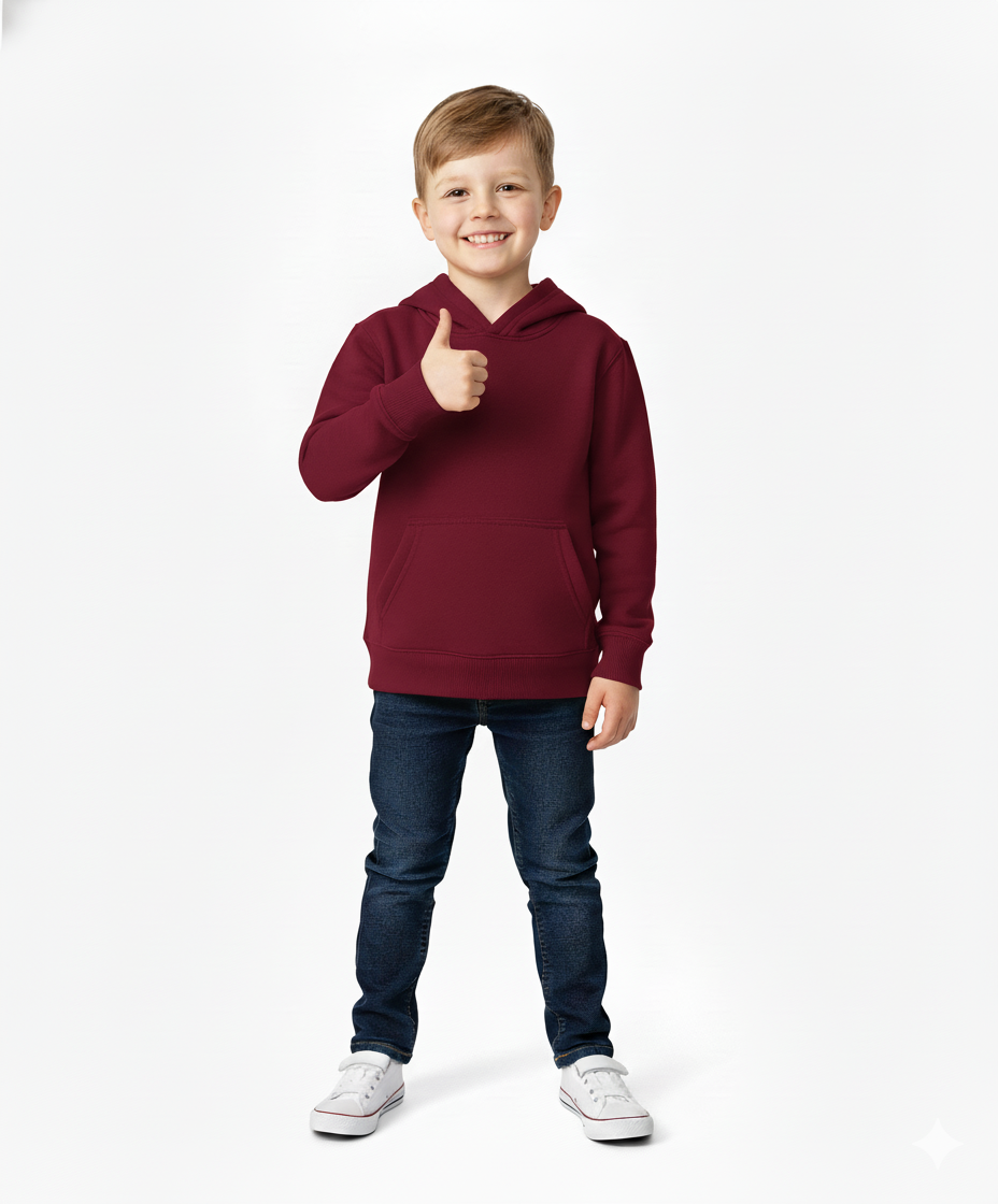 Fleece Classic Warm Pull Over Hoodie Burgundy KP101