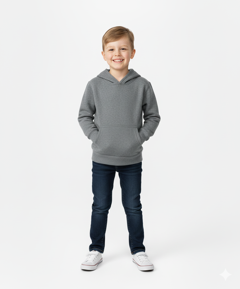 Fleece Classic Warm Pull Over Hoodie D grey KP101