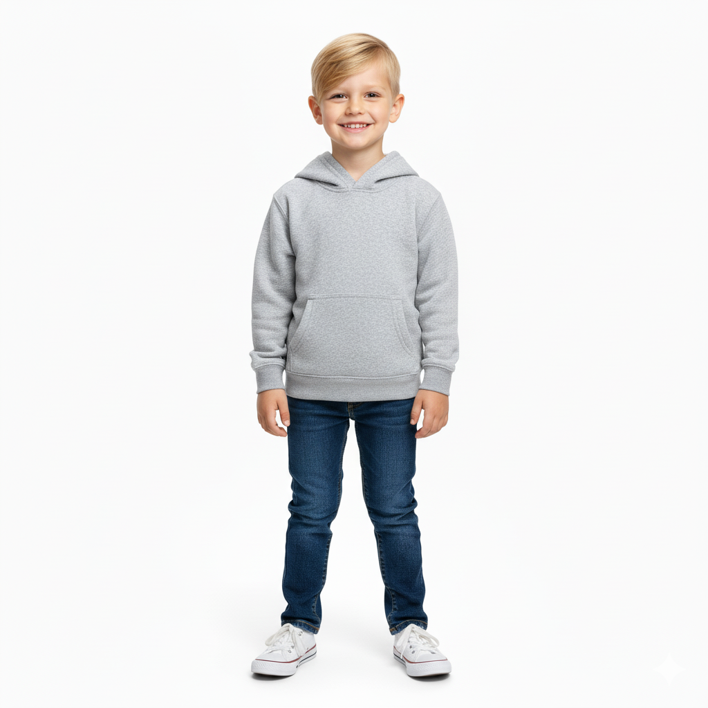 Fleece Classic Warm Pull Over Hoodie Lgrey KP101 3 Pack