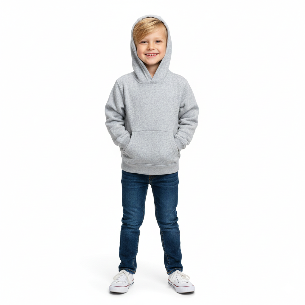 Fleece Classic Warm Pull Over Hoodie L Grey KP101