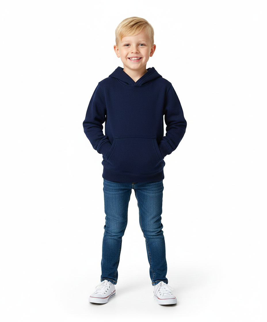 Fleece Classic Warm Pull Over Hoodie Navy KP101