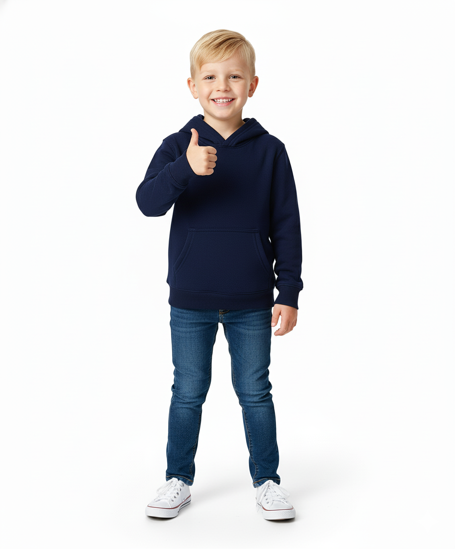 Fleece Classic Warm Pull Over Hoodie Navy KP101
