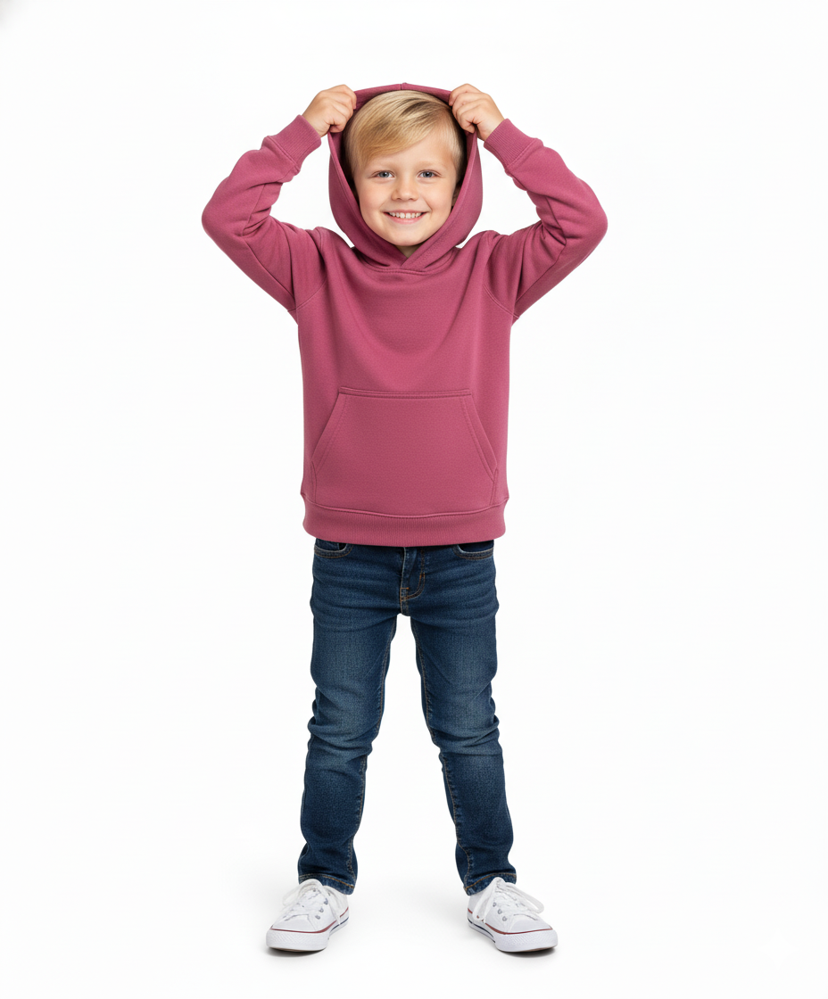 Fleece Classic Warm Pull Over Hoodie Plum KP101 2 Pack