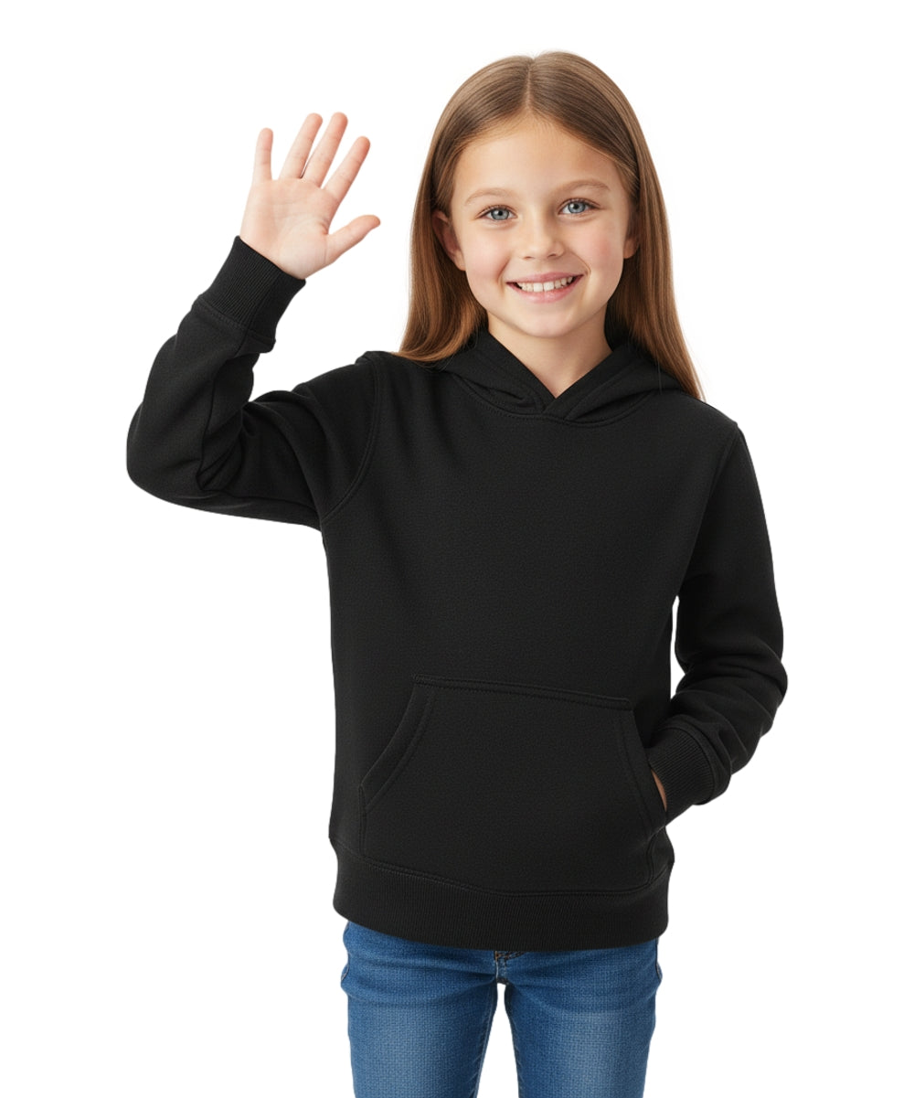 Fleece Classic Warm Pull Over Hoodie Black KP101